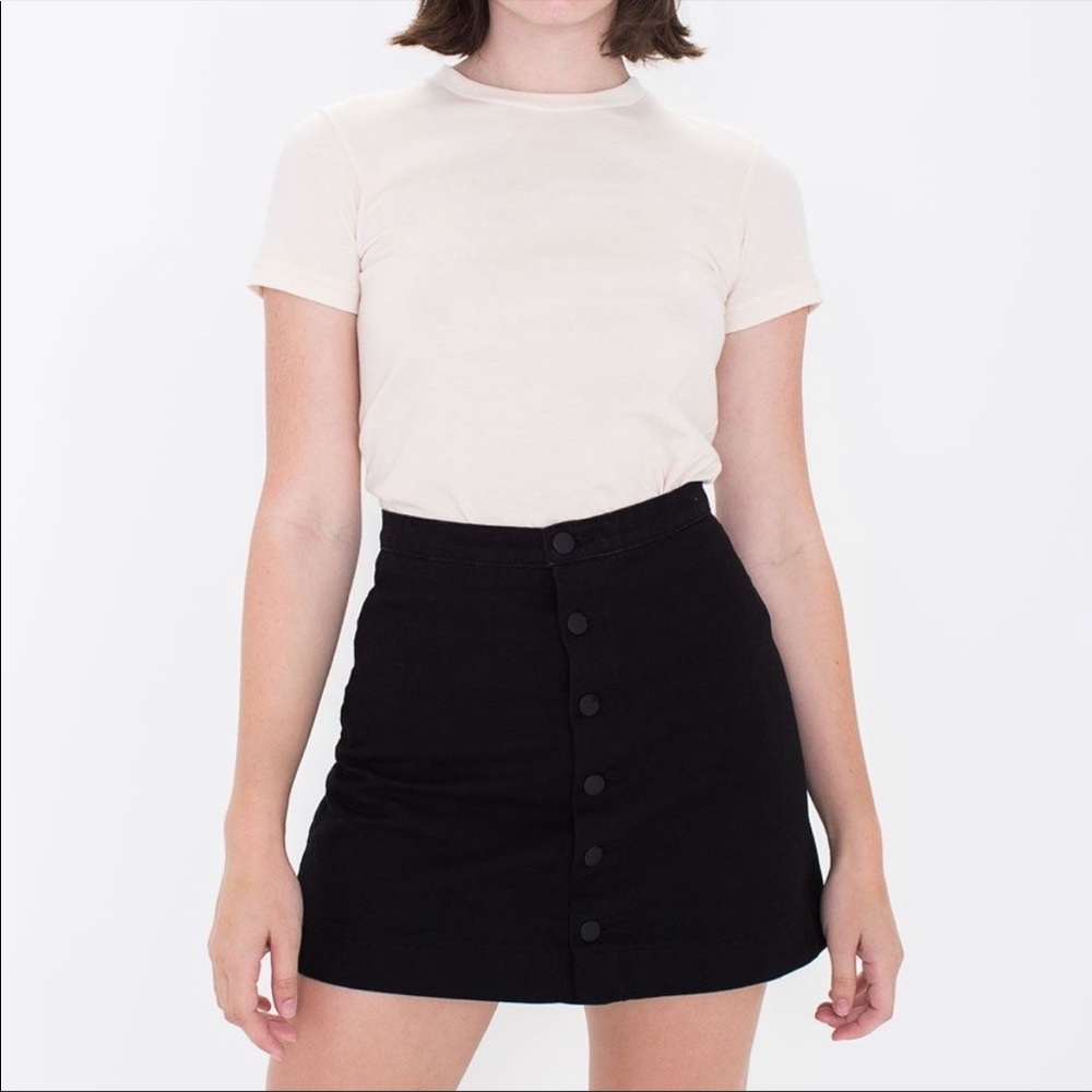 American Apparel Denim Button A-line Mini Skirt